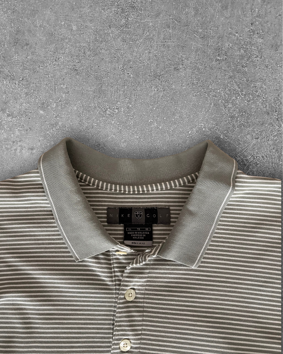 Vintage Nike Golf Polo - Green & White Stripes (XL)