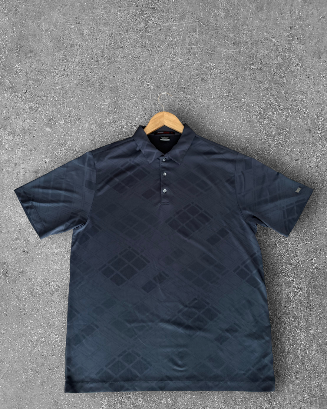 Vintage Nike Tiger Woods Collection Polo - Dark Grey Geometric (L)