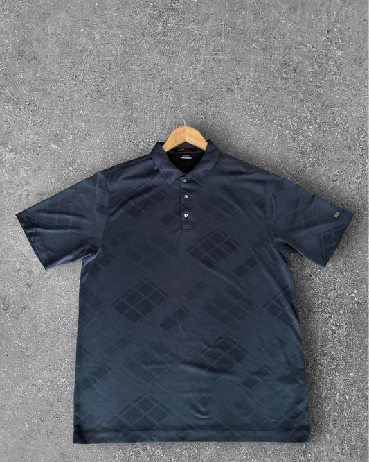 Vintage Nike Tiger Woods Collection Polo - Dark Grey Geometric (L)