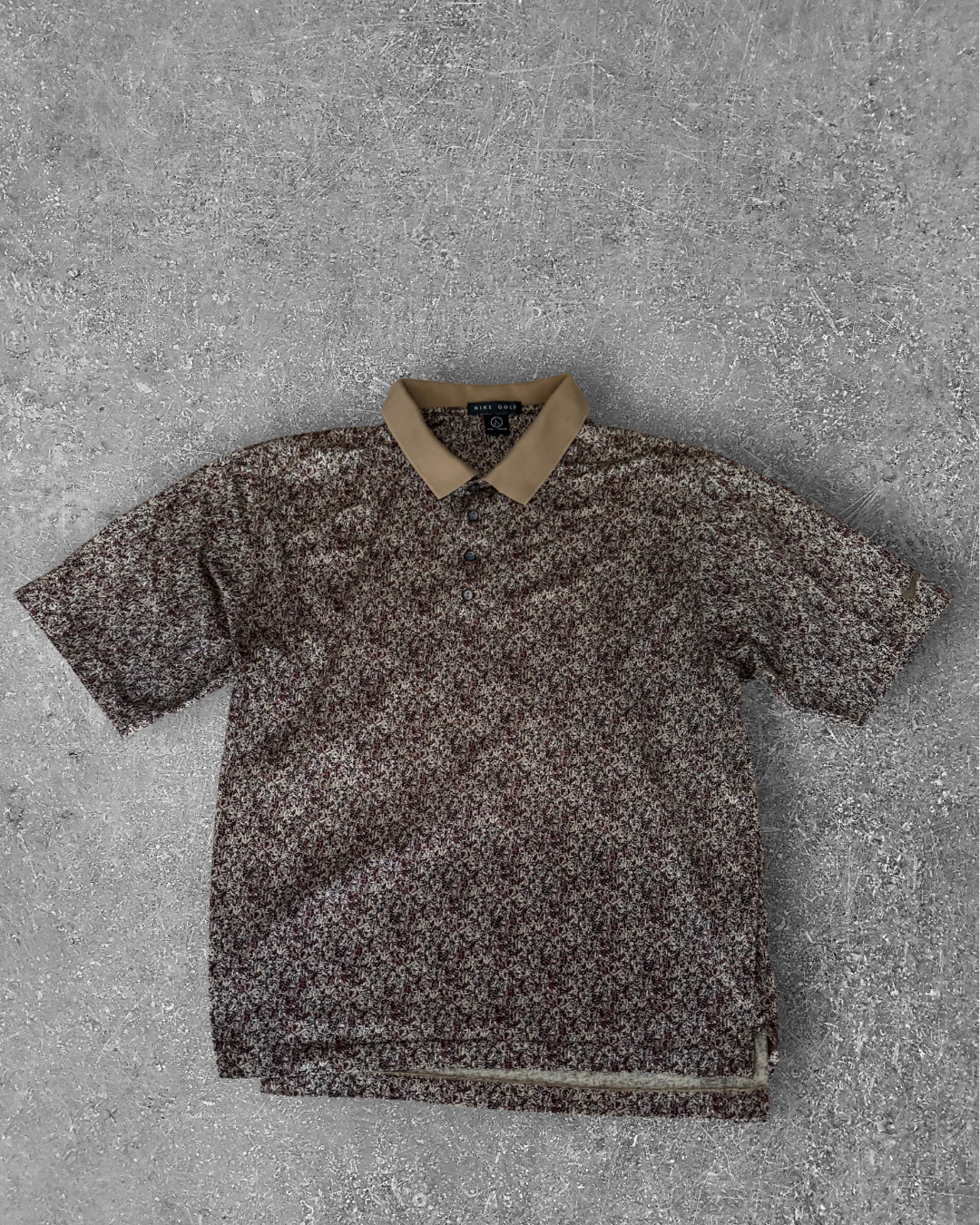 Vintage Nike Golf Polo - Tan Geometric (L)
