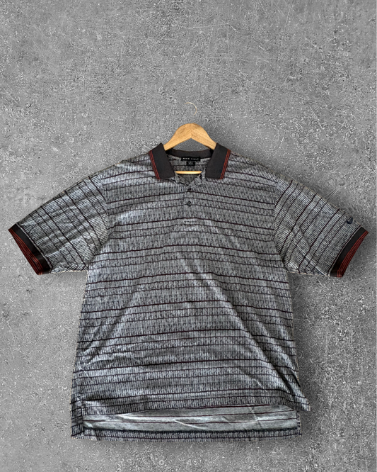 Vintage Nike Golf Polo - Grey w/ Brown & Orange Stripe (XL)