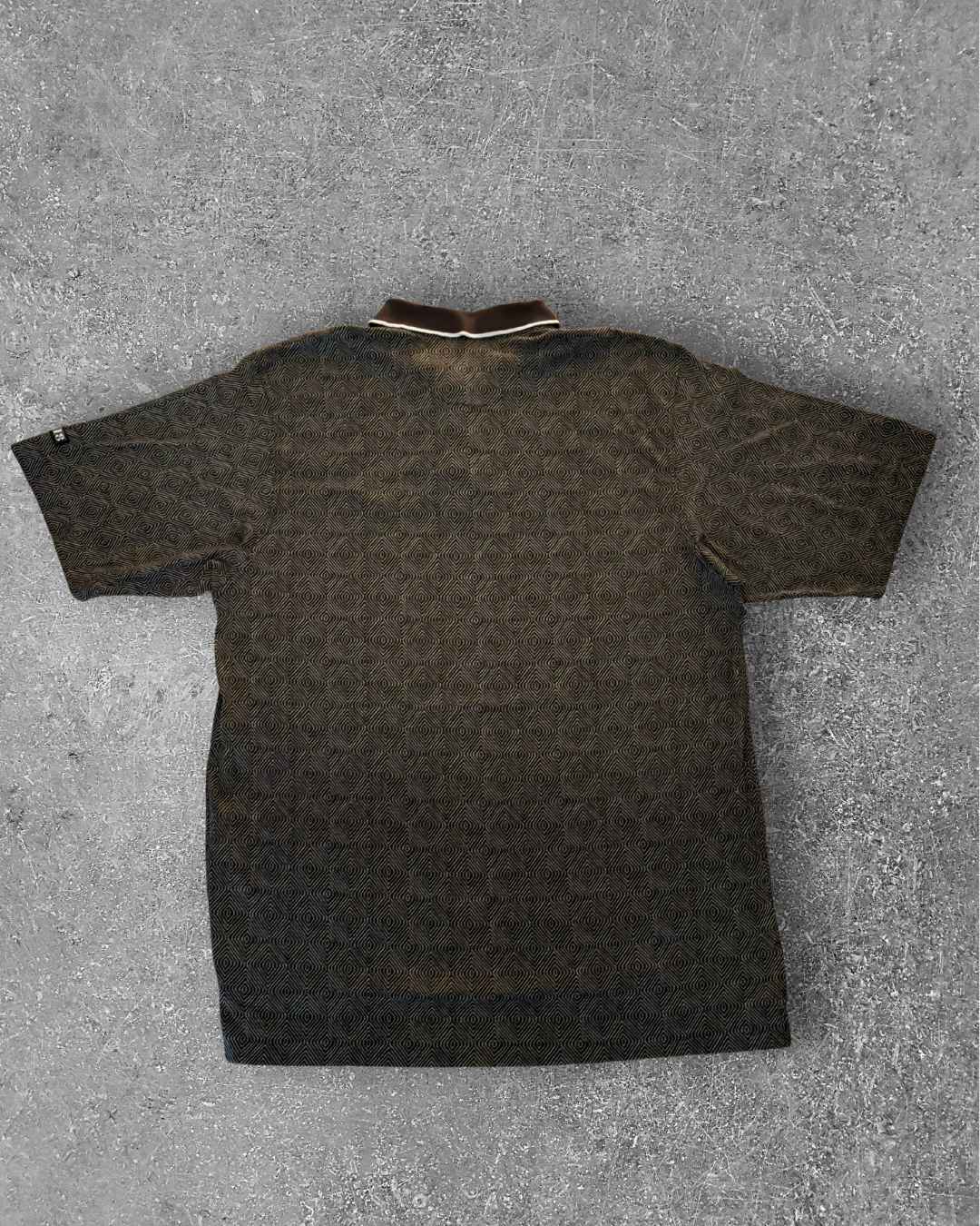 Vintage Nike Golf Polo - Swoosh 18 Logo - Brown Geometric (L)