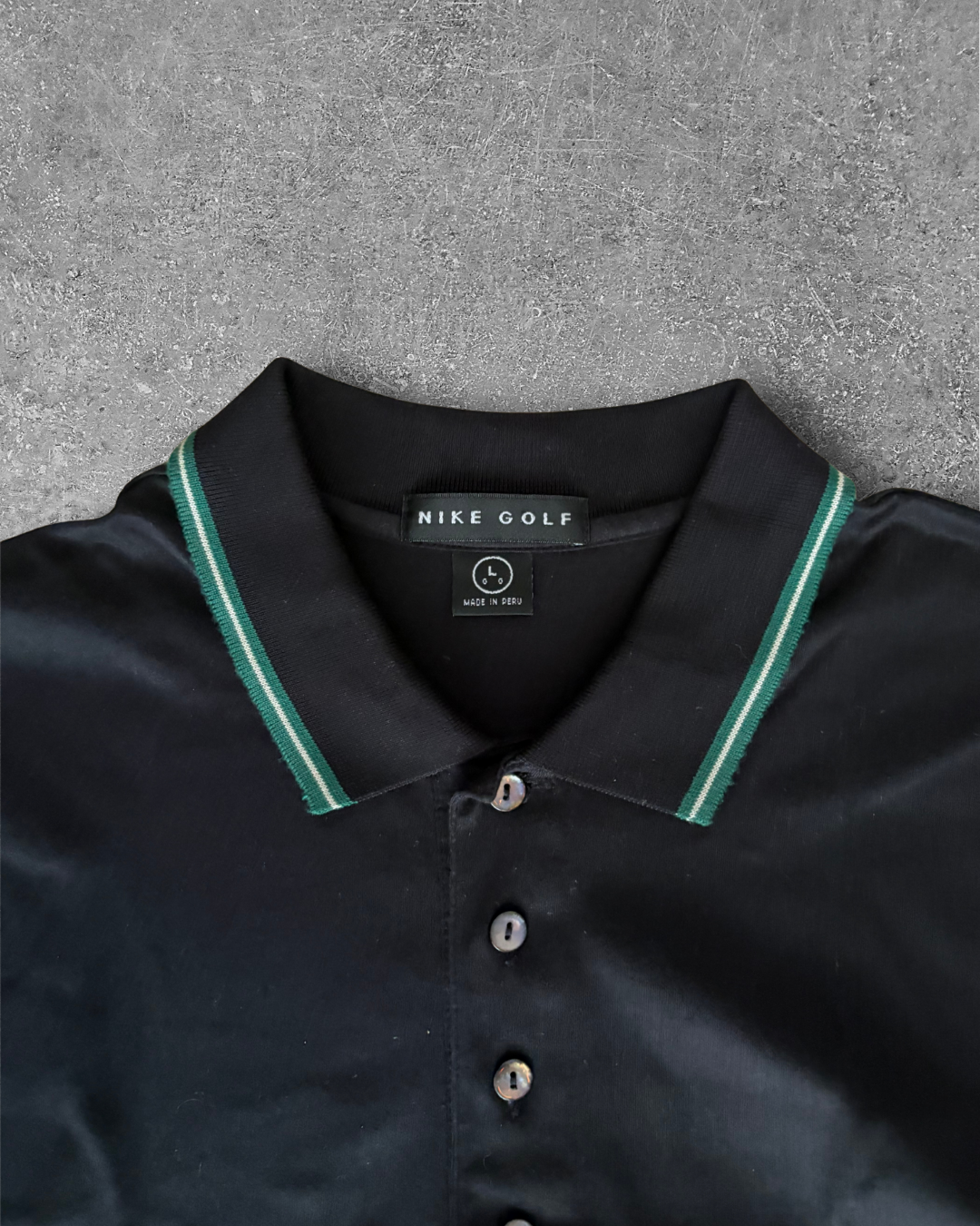 Vintage Nike Golf Y2K Polo - Black with Green (L)