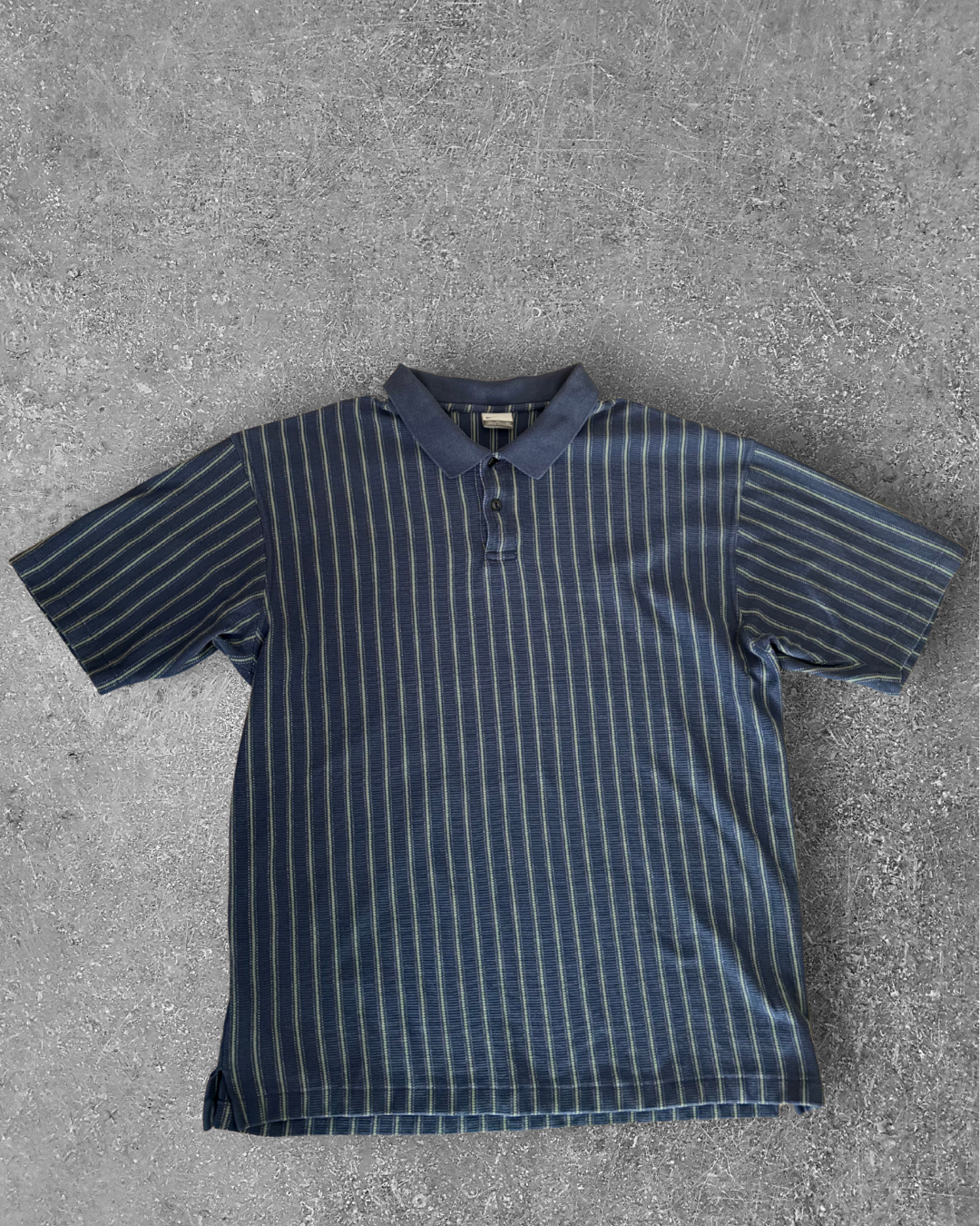 Vintage Nike Vertical Striped Polo - Navy Blue (XL)