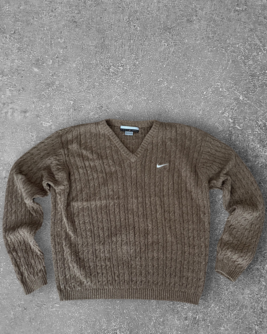 Vintage Tiger Woods Cable Knit V Neck Sweater (L)